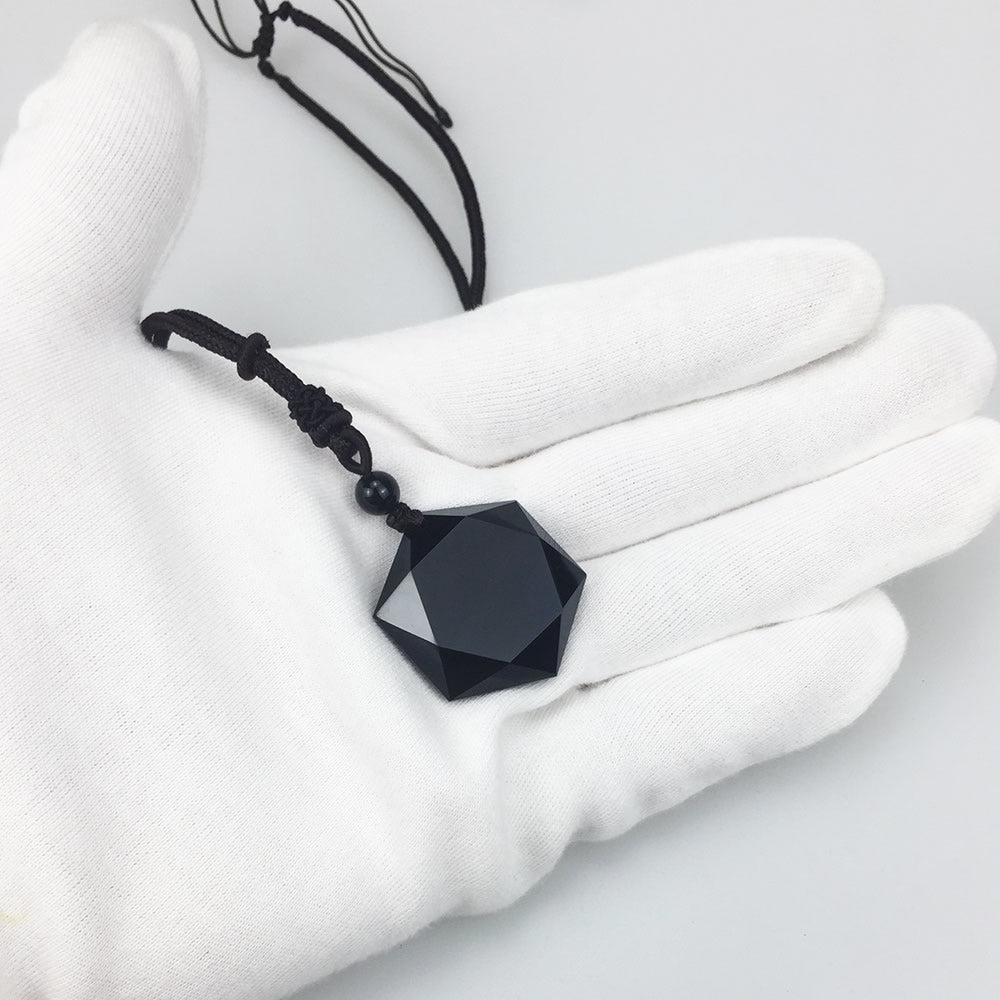 Black Obsidian Necklace Real Obsidian Crystal Necklace