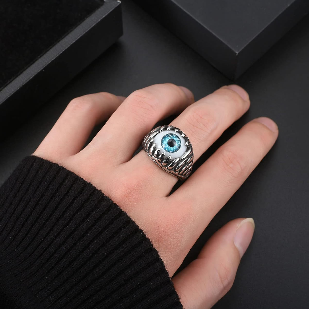 Blue Eyeball Ring