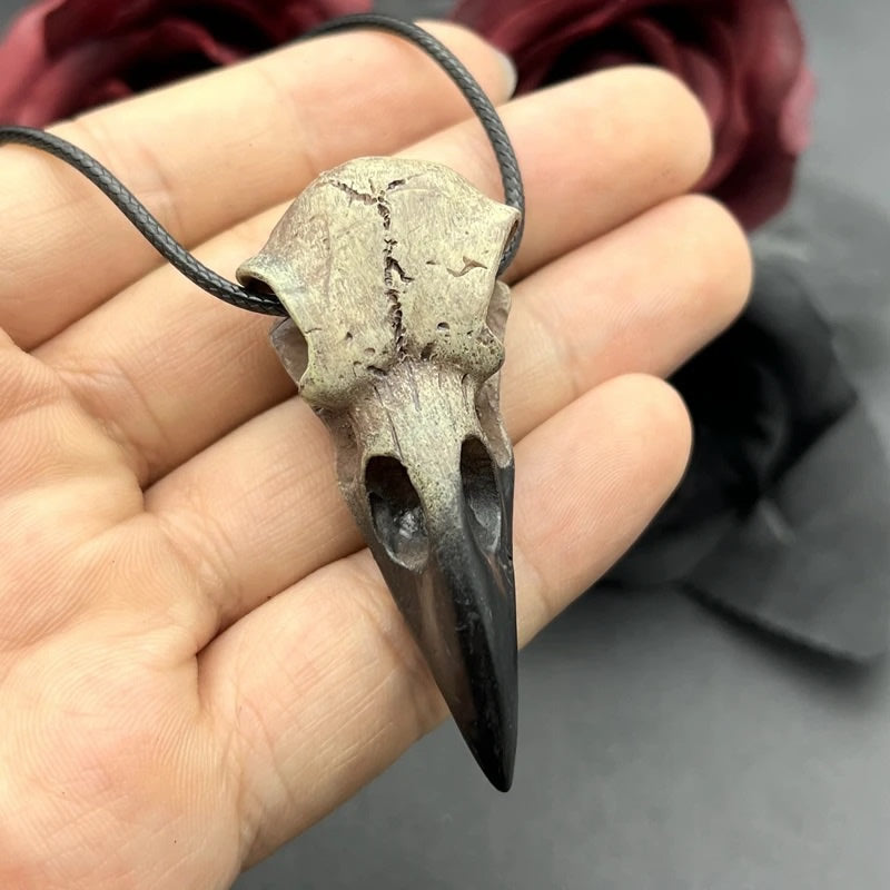 Crow Skull Necklace Bird Skull Pendant