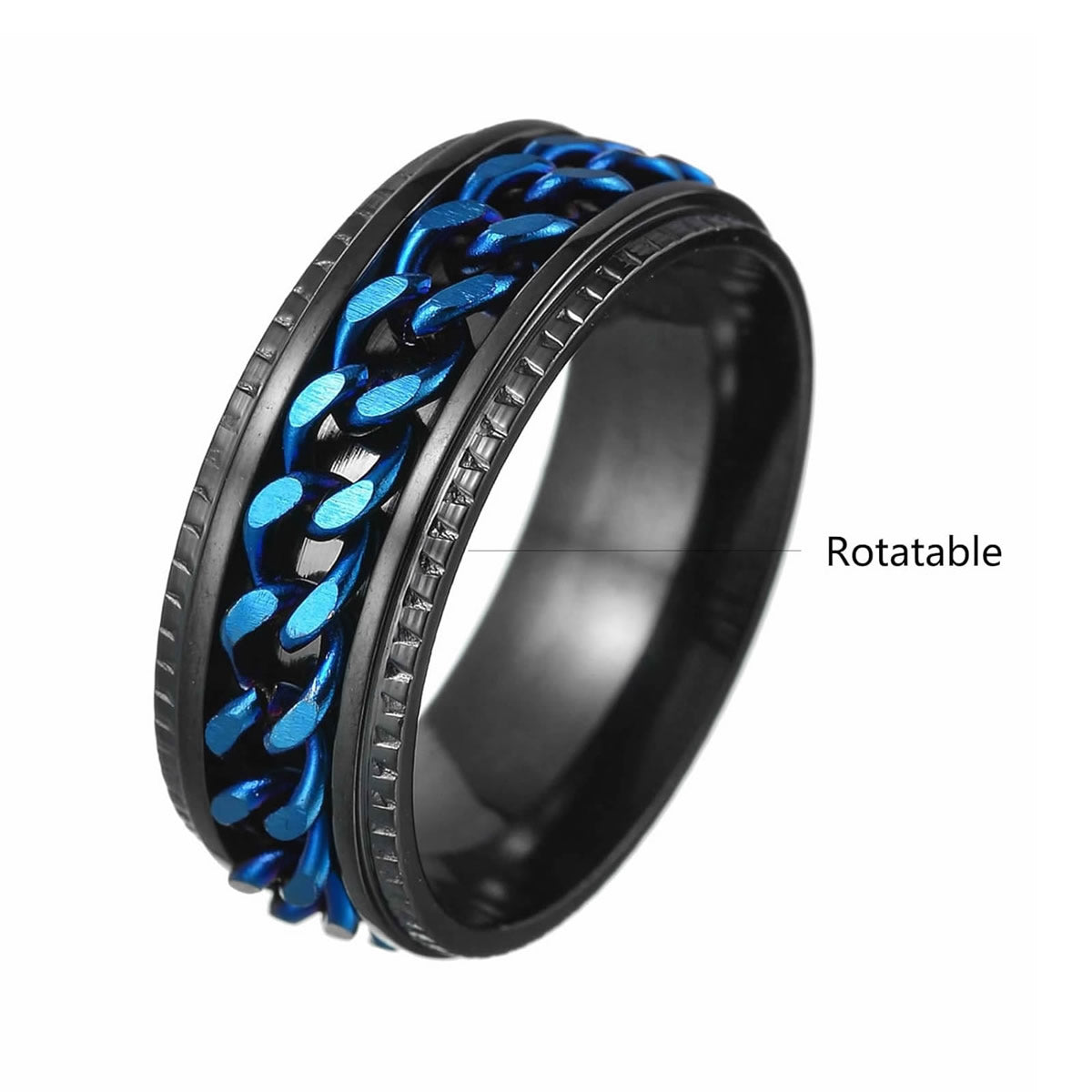 Fidget Spinner Ring Mens Fidget Ring Worry Ring Chain Spinner