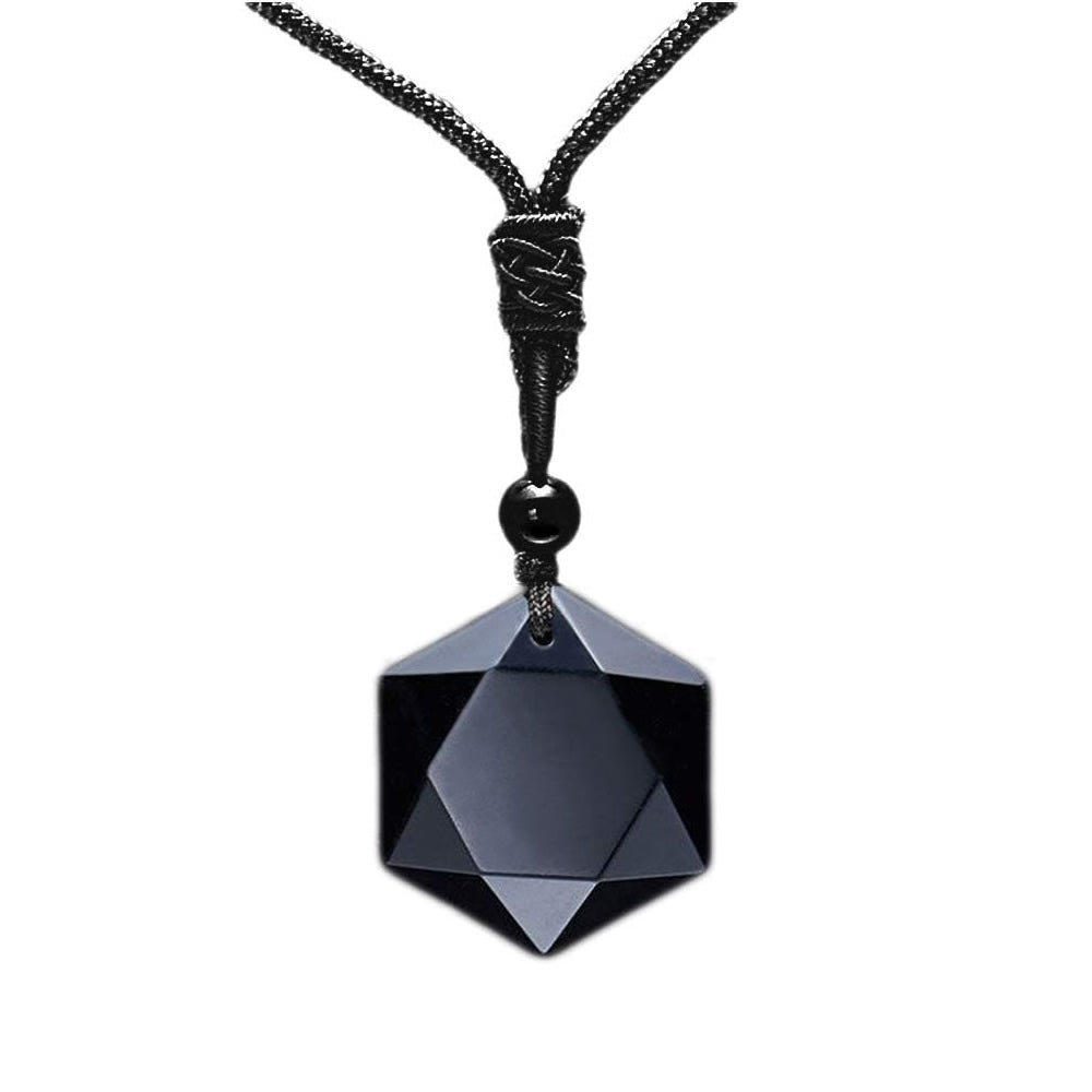Black Obsidian Necklace Real Obsidian Crystal Necklace