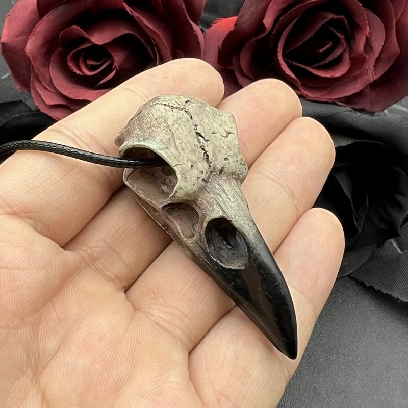 Raven Skull Pendant Necklace