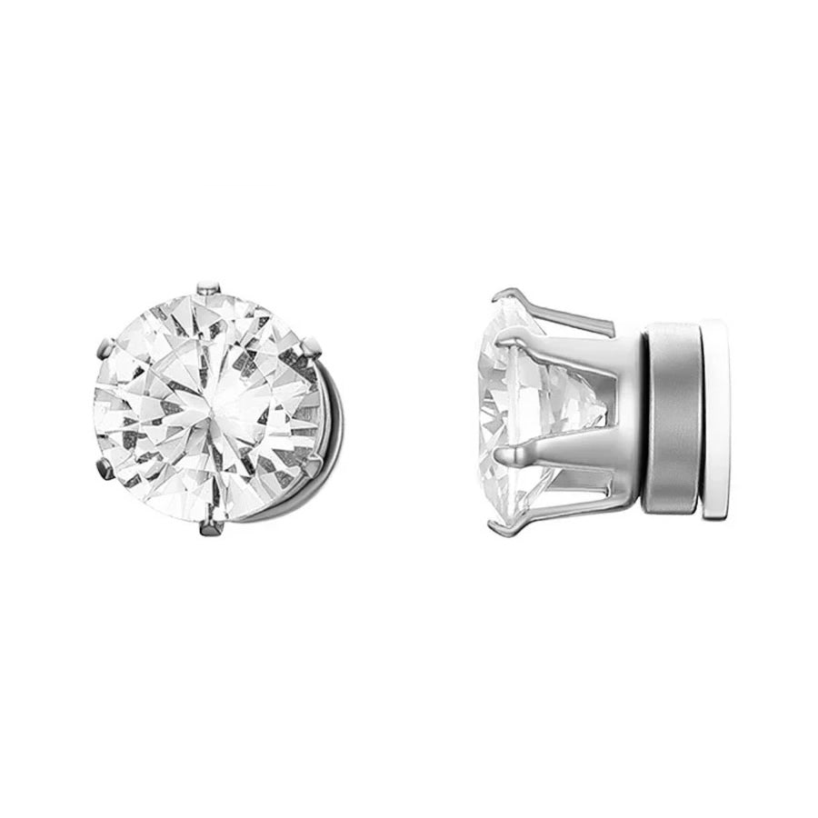 Womens Magnetic CZ Earrings Fake Diamond